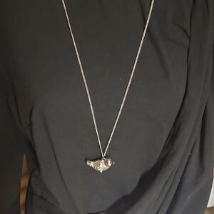 Elegant Silver Bird Pendant Necklace
